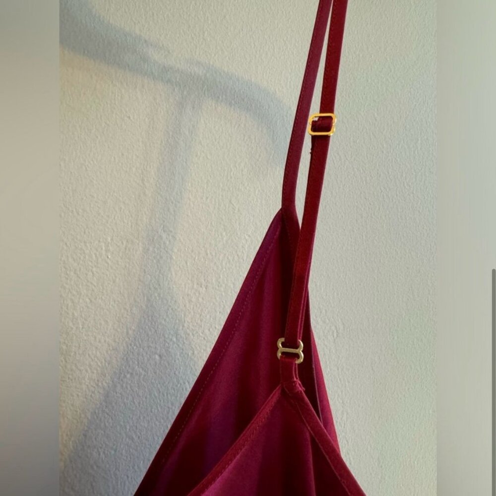Gorgeous Deep RED Sand-washed Silk dress. Size XL. - Picture 4 of 6